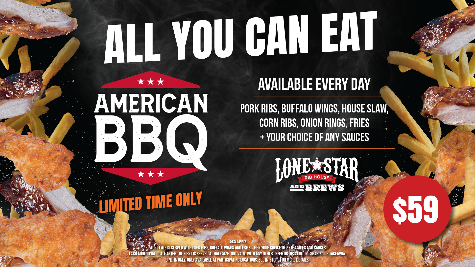 All You Can Eat American BBQ at Lone Star Rib House Geelong